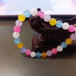 Exquisite Multi Color Candy Type Jade Bracelet.