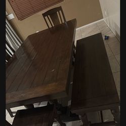 Table With Bench And Chairs 