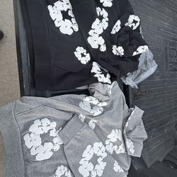 denium tear hoodies
