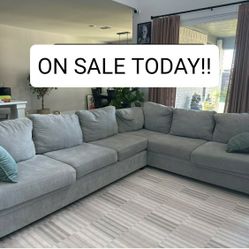 Gray Sectional Couch Sofa 
