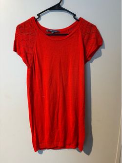 Red short sleeve blouse