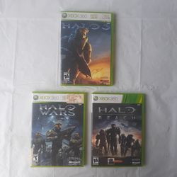 Halo Game Lot Microsoft Xbox 360 Halo 3 Halo Reach and Halo Wars Bundle Complete w/ Manuals