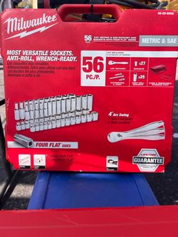 3/8 in. Drive SEA/Metric Ratchet and socket Mechanics tool set (56 pieces)