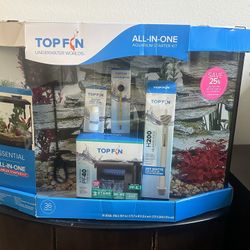 Top Fin Bow Front Aquarium Fish Tank -36 Gallon