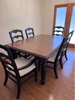 Ashley dinning table set with extension and chairs