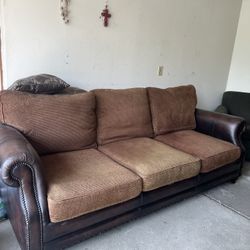 Clean Leather Couch! $250