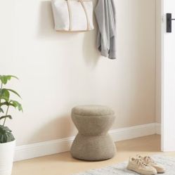 VANOMi 15.75'' Wide Upholstered Ottoman, Vanity Pouf, Shoe Changing Stool