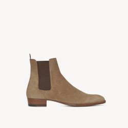 YSL WYATT CHELSEA BOOTS IN SUEDE TOBACCO