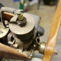 Vintage Gas Model Airplane With Spark Ignition Engine