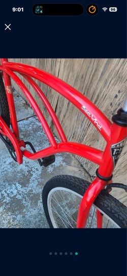 26 Red Phat Beach Cruiser ready to ride