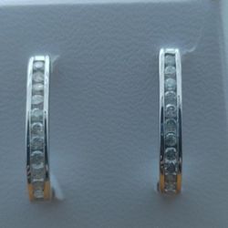 Diamond Hoop Earrings 