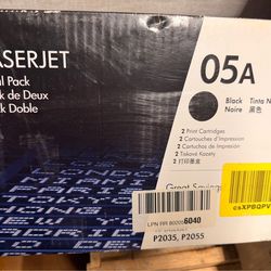 New in box set of 2 black toner HP # 05A