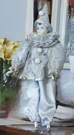 Harlequin Bisque Porcelain  Doll