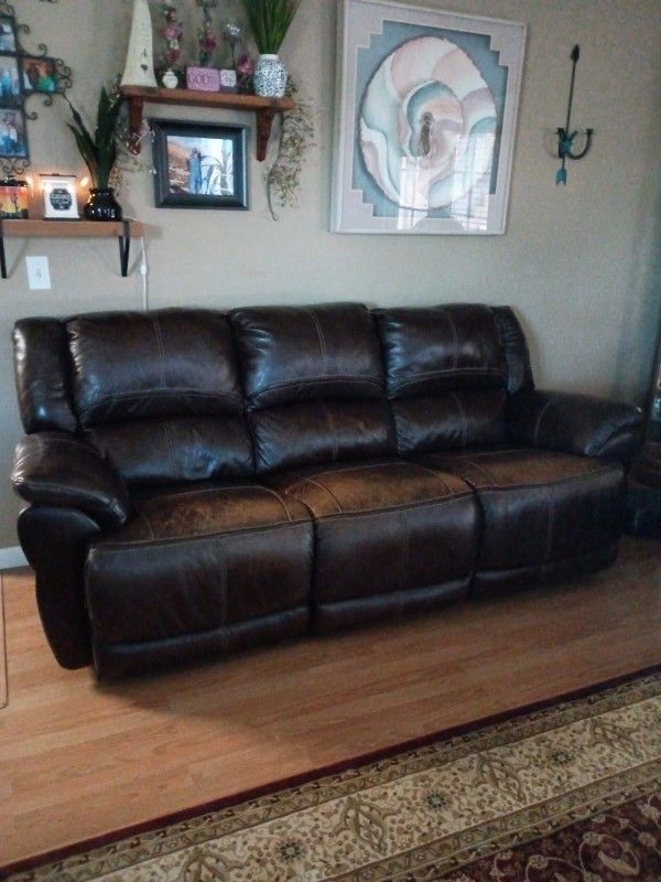 Leather Power Reclining Sofa
