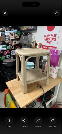 Bamboo and rattan plant stand