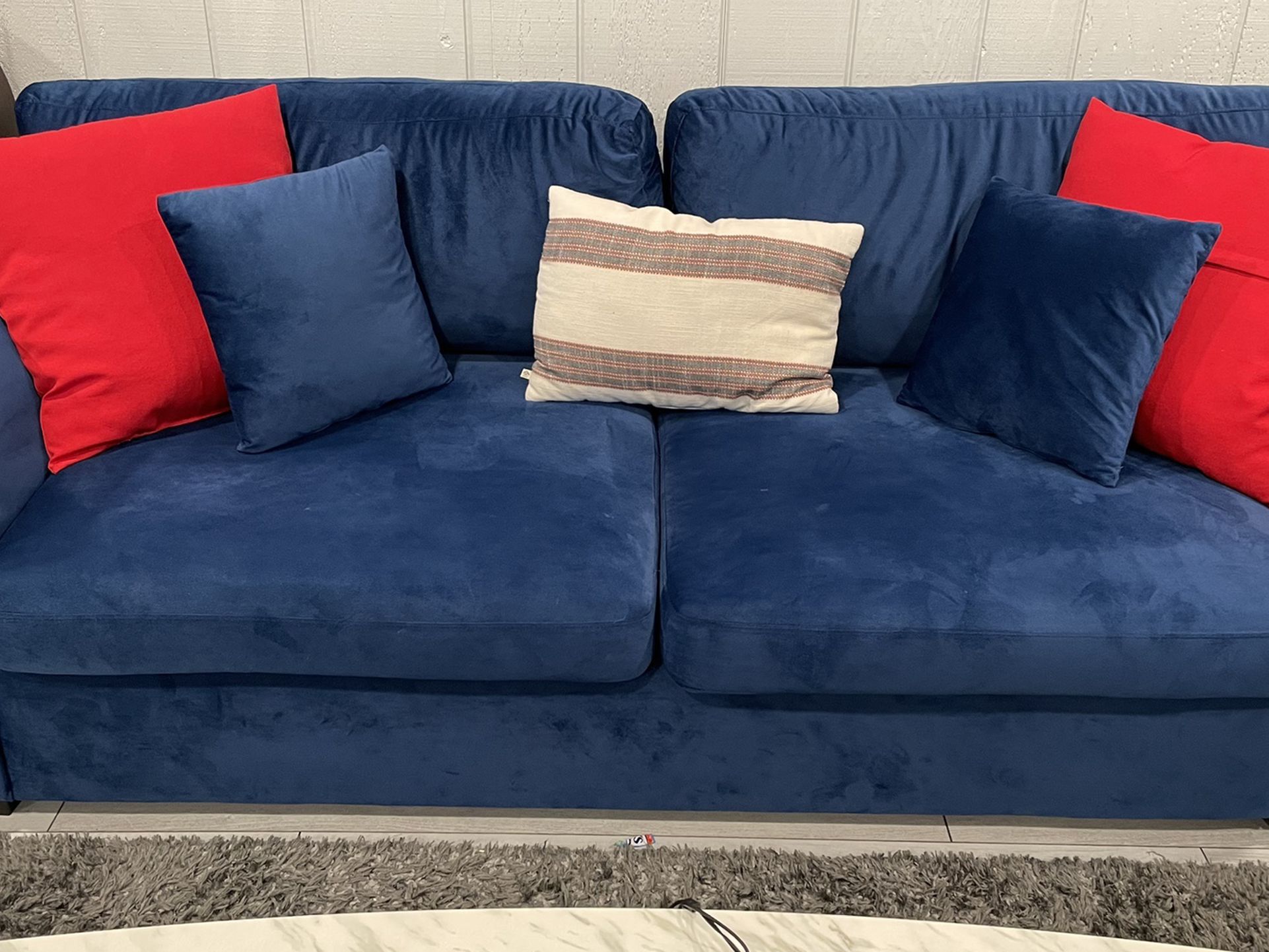 Sofa Royal Blue Velvet $200