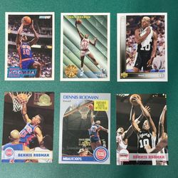 Dennis Rodman 6 Trading Cards $20 or Best Offer (Mint Condition)