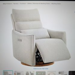 CHITA Swivel Rocker Recliner Chair, Power Nursery Glider Recliner, Nursery Rocking Chair with Adjustable Power Headrest, FSC Certified, Solid Wood Bas
