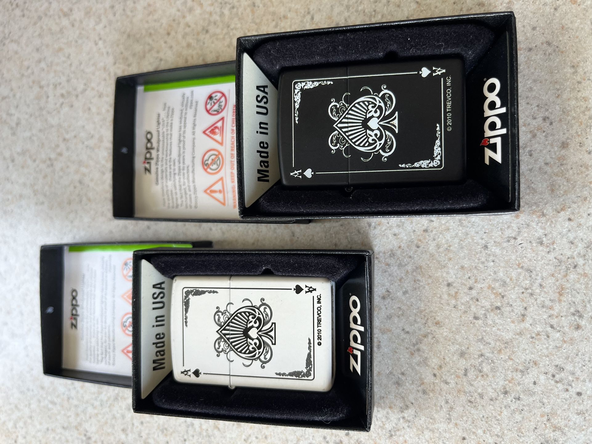 Zippo Lighters Pair Ace Of Spades