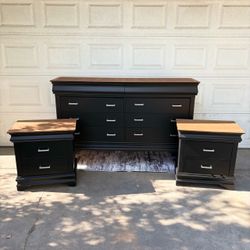 Black Dresser and Nightstand Bedroom Set