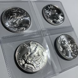 Lot Of 4 ~ 2020 American Eagle BU 1 Oz 999 Fine Silver