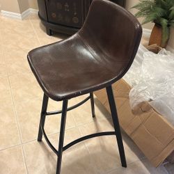 4- 30 Inch Bar Stools, Iron Legs Faux Vinyl 