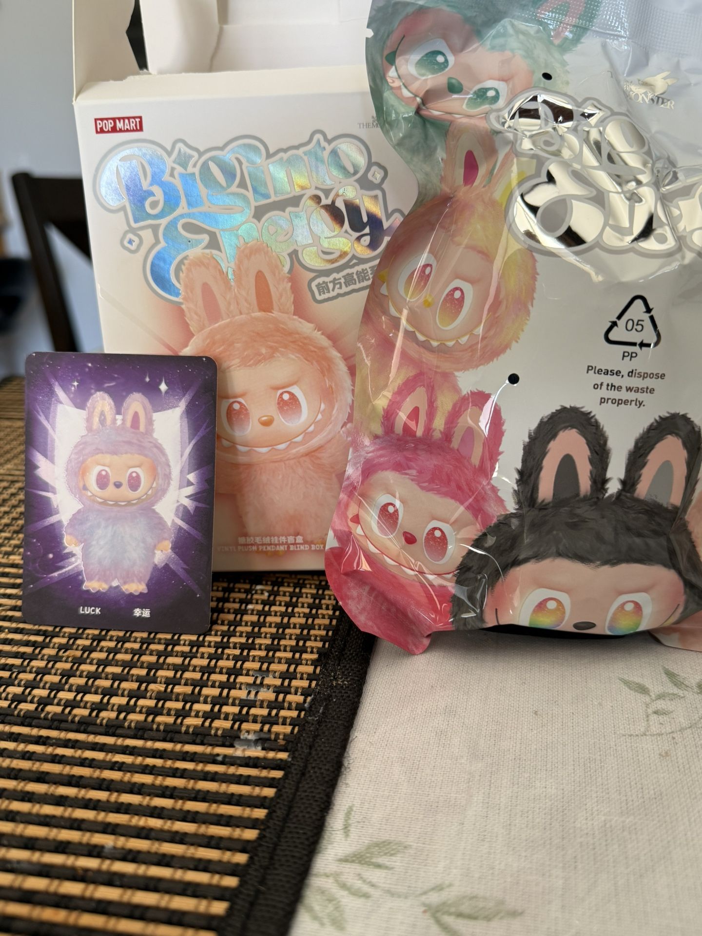 Big Into Energy Labubu LUCK