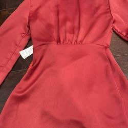 Sandro Red Silk Dress Size 36