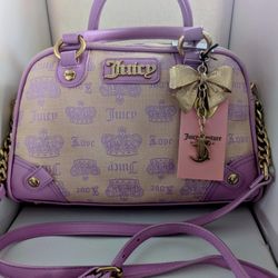 Juicy Couture Vintage Couture Bowler Bag Pink Diamond Violet Purse New With Tags