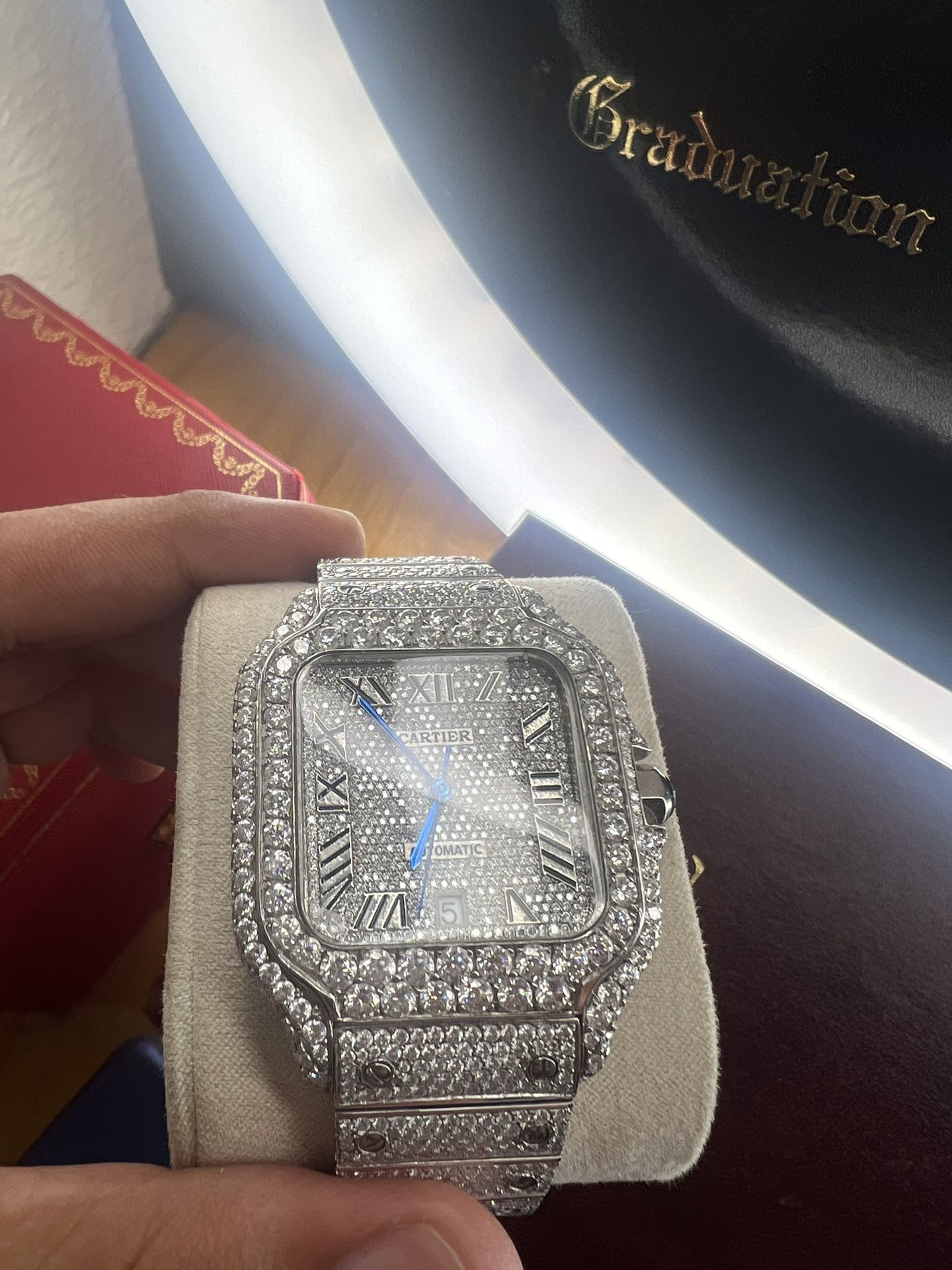 ICED OUT CARTIER WATCH