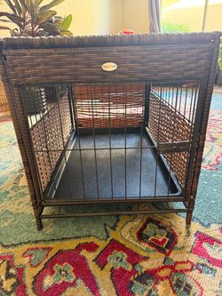 Destar Wicker Dog Crate with Tray