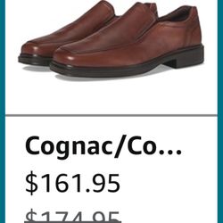 ECCO Men's Helsinki 2.0 Apron Toe Slip-on Loafers Size 11 - 11.5 COGNAC