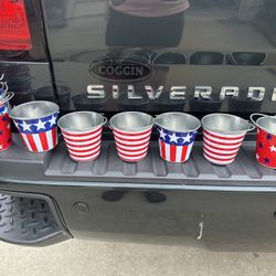 11 Small Metal Pails 