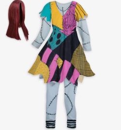 Disney Nightmare Before Christmas Sally 3 Piece Costume Set Girls Size MD 13 NEW