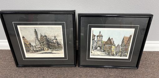 2 European City Pictures, 18”X17”