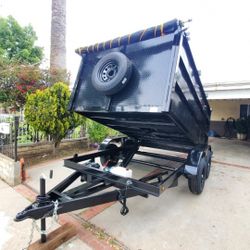 BRAND NEW DUMP TRAILER 8X12X4 12,000 LBS HYDRAULIC SYSTEM ROLLING TARP AND SPARE TIRE LED LIGHTS TITLE IN HAND READY FOR WORK FOR ANY QUESTION TEXT ME