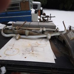 2 56 Chevy Belair Front Bumpers With The High Guard Kits And 2 Back Bumper Parts Original Condition No No Dents 