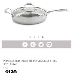 Princess House  11” Skillet Try-Ply