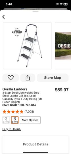 3-Step Steel Lightweight Step Stool Ladder 225 lbs. Load Capacity Type II Duty Rating (9ft. Reach Height)