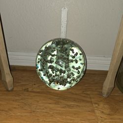 Large Clear Art Glass Orb Sculpture or Paperweight with Bubbles