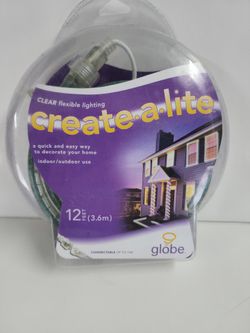 Globe Create-A-Lite Weatherproof 12' Decorative Lighting Clear New create a lite. NEW ( OPEN BOX).

NOTE: THE BOX LITTLE BIT DAMAGED AS SHOWN IN THE P