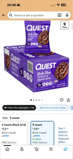 Quest Bake Shop Chocolate Frosted Donuts 9-Count