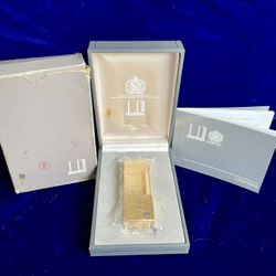 Rare Vintage Gold Bark Dunhill Lighter New Old Stock Sealed Condition Box
