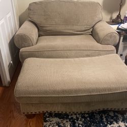 Chair And A Half With Ottoman 