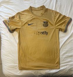 Nike FC Barcelona 2022-23 Away Gold Jersey Adult Large 👉🏼well loved