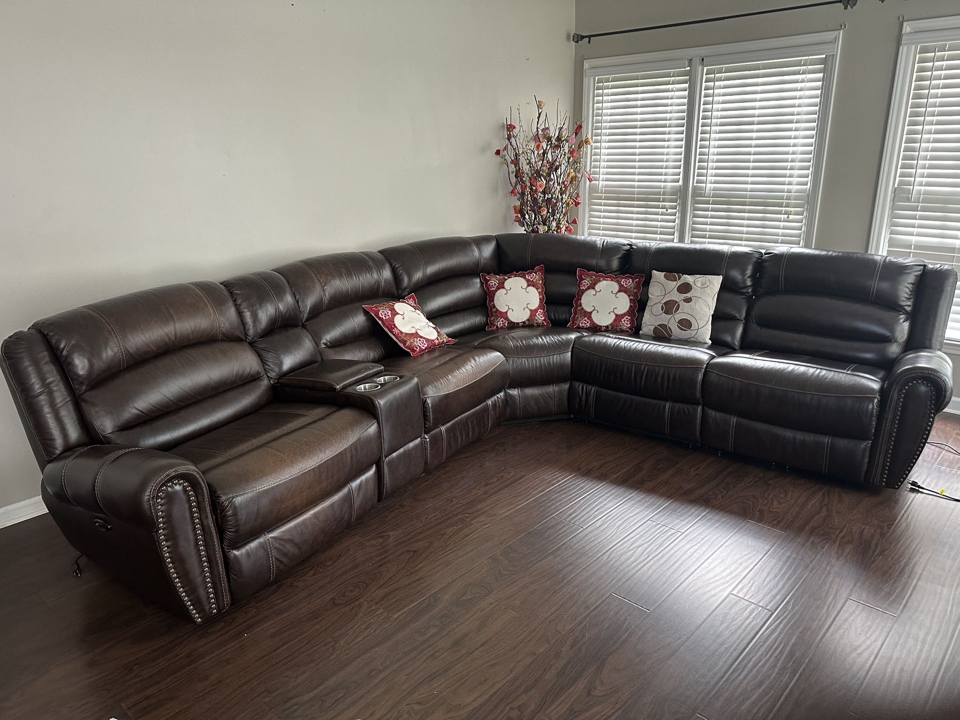 Leather Recliner Sectional