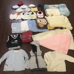 Baby Blankets, Clothes And Bibs