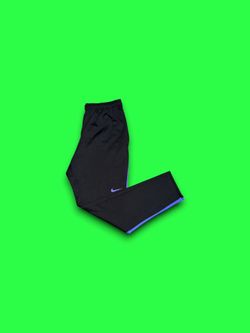 Nike Dri-Fit Striped Track pants Mens Medium Black Purple Stretch Activewear