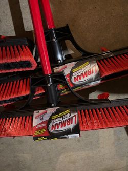 24 in. High Power Contractor Grade Multi-Surface Push Broom with Brace and Fiberglass Handle