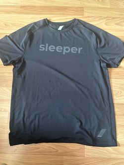 Sleeper Athletic Men’s L Black Short Sleeve Crew Neck Stretch Logo T-Shirt *New*